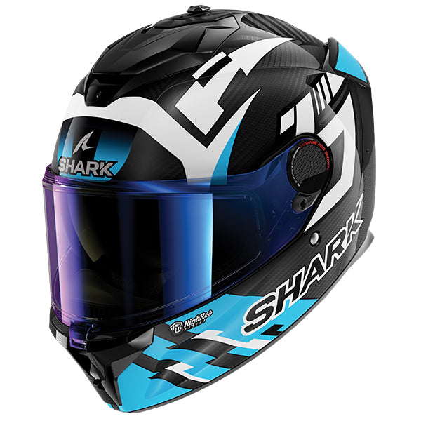 Shark Spartan GT PRO Carbon Full Face Helmet Zarco Carbon / White / Blue FREE 1 YEAR Returns, FREE UK Delivery | ThrottleChimp