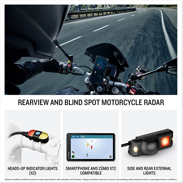 Garmin Zumo R1 Motorcycle Rearview & Blind Spot Radar Black FREE 1 YEAR Returns, FREE UK Delivery | ThrottleChimp