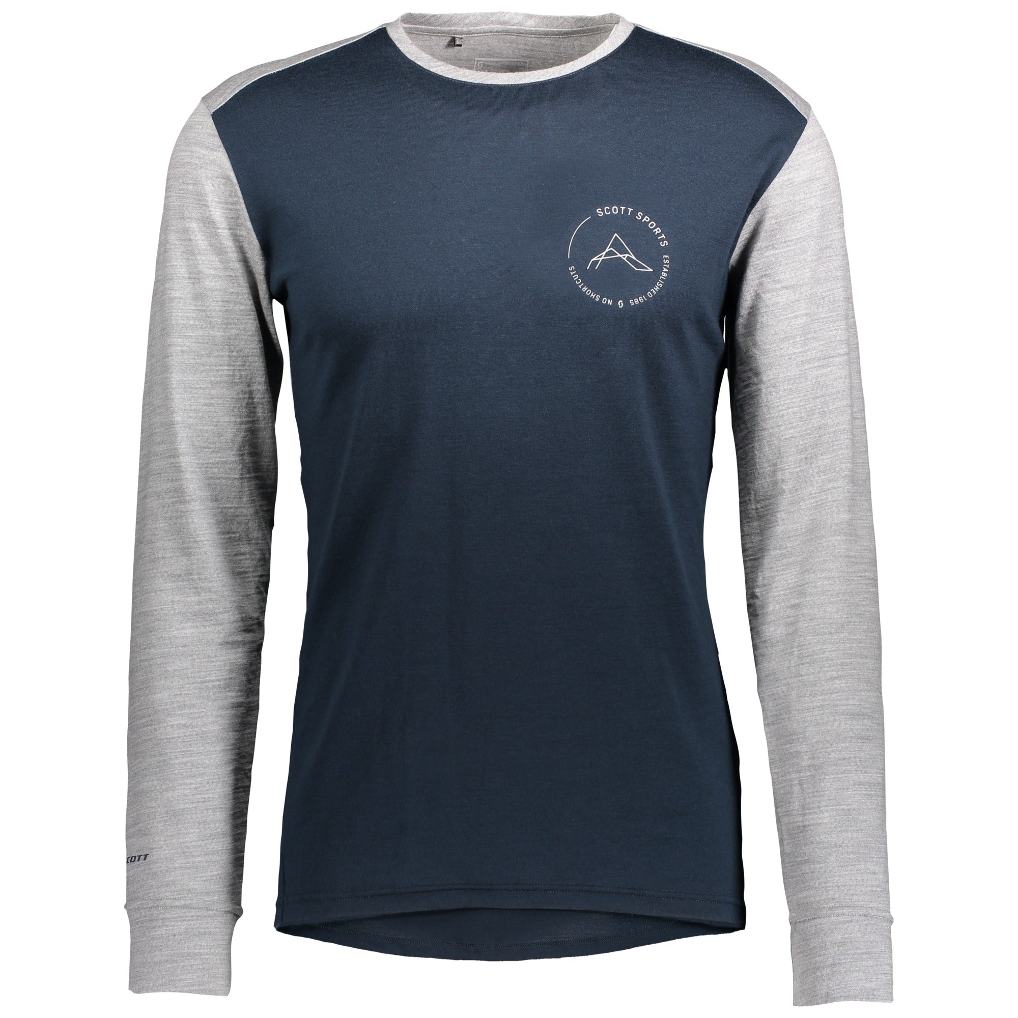 Scott Defined Merino Long Sleeves Base Layer T-Shirt Dark Blue / Light Grey Melange