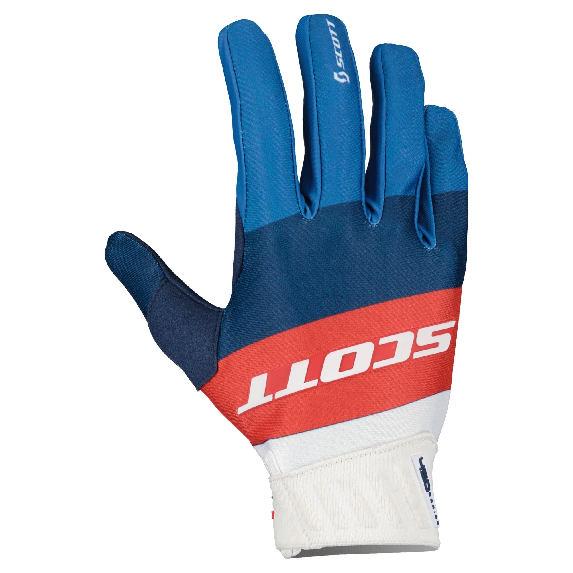 Scott 450 Angled Textile Gloves Blue / Red