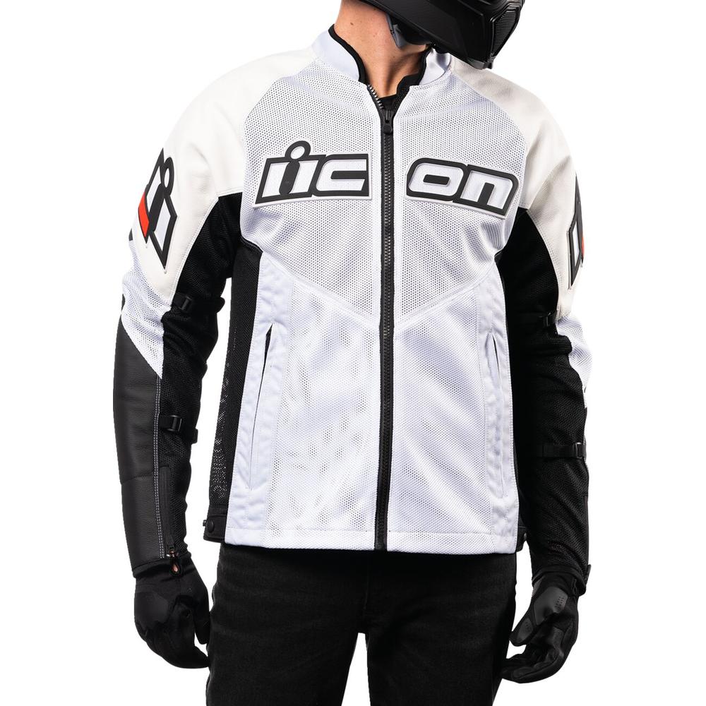 Icon Mesh AF CE Leather Jacket White