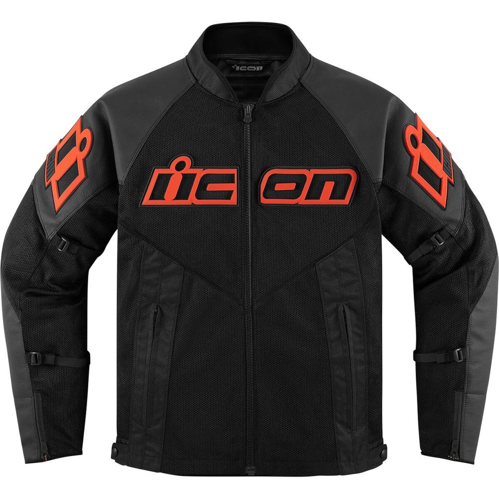 Icon Mesh AF CE Leather Jacket Black / Red