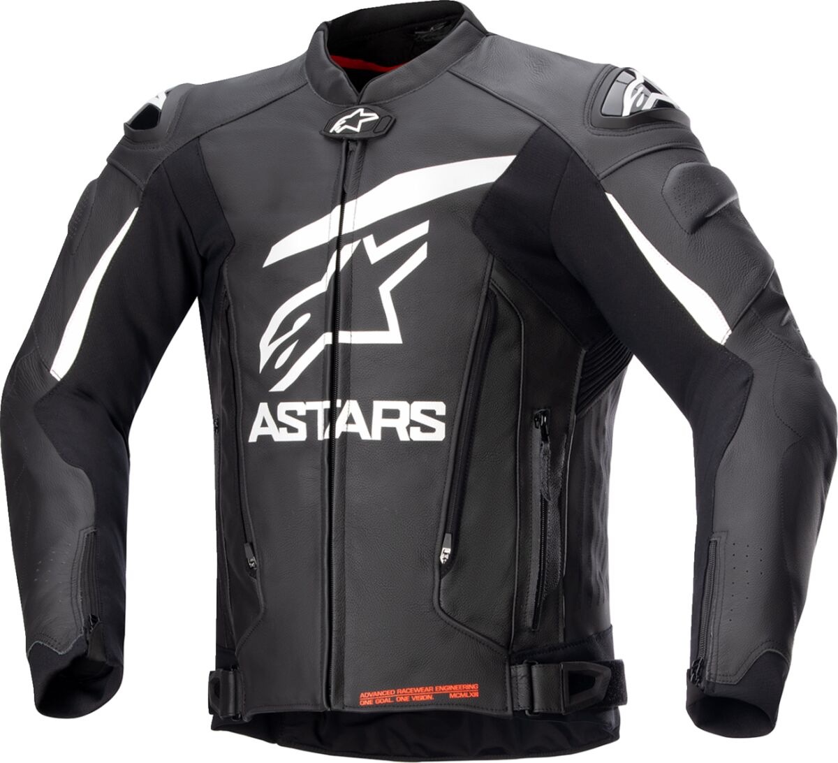 Alpinestars GP Plus R V4 Leather Jacket Black / White FREE 1 Year Return, FREE UK Shipping | ThrottleChimp