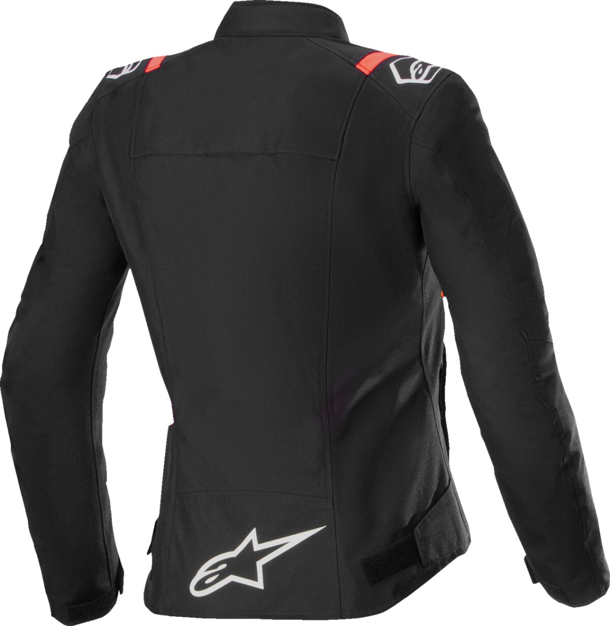 Alpinestars Stella T-SPS V2 WP Leather Jacket Black / Red Fluo / White FREE 1 Year Return, FREE UK Shipping | ThrottleChimp