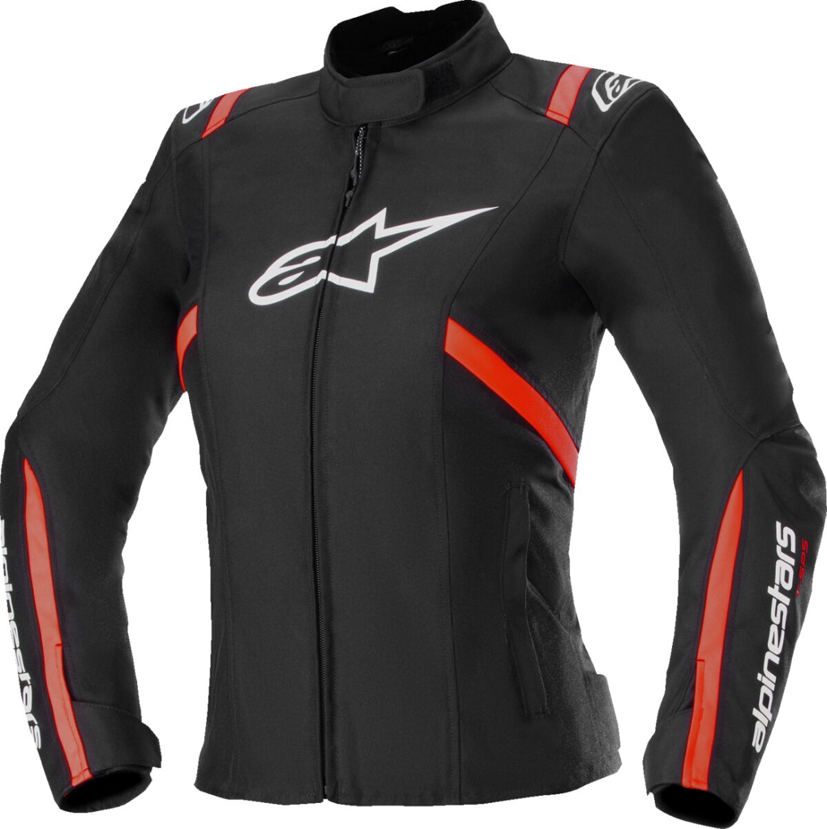 Alpinestars Stella T-SPS V2 WP Leather Jacket Black / Red Fluo / White FREE 1 Year Return, FREE UK Shipping | ThrottleChimp