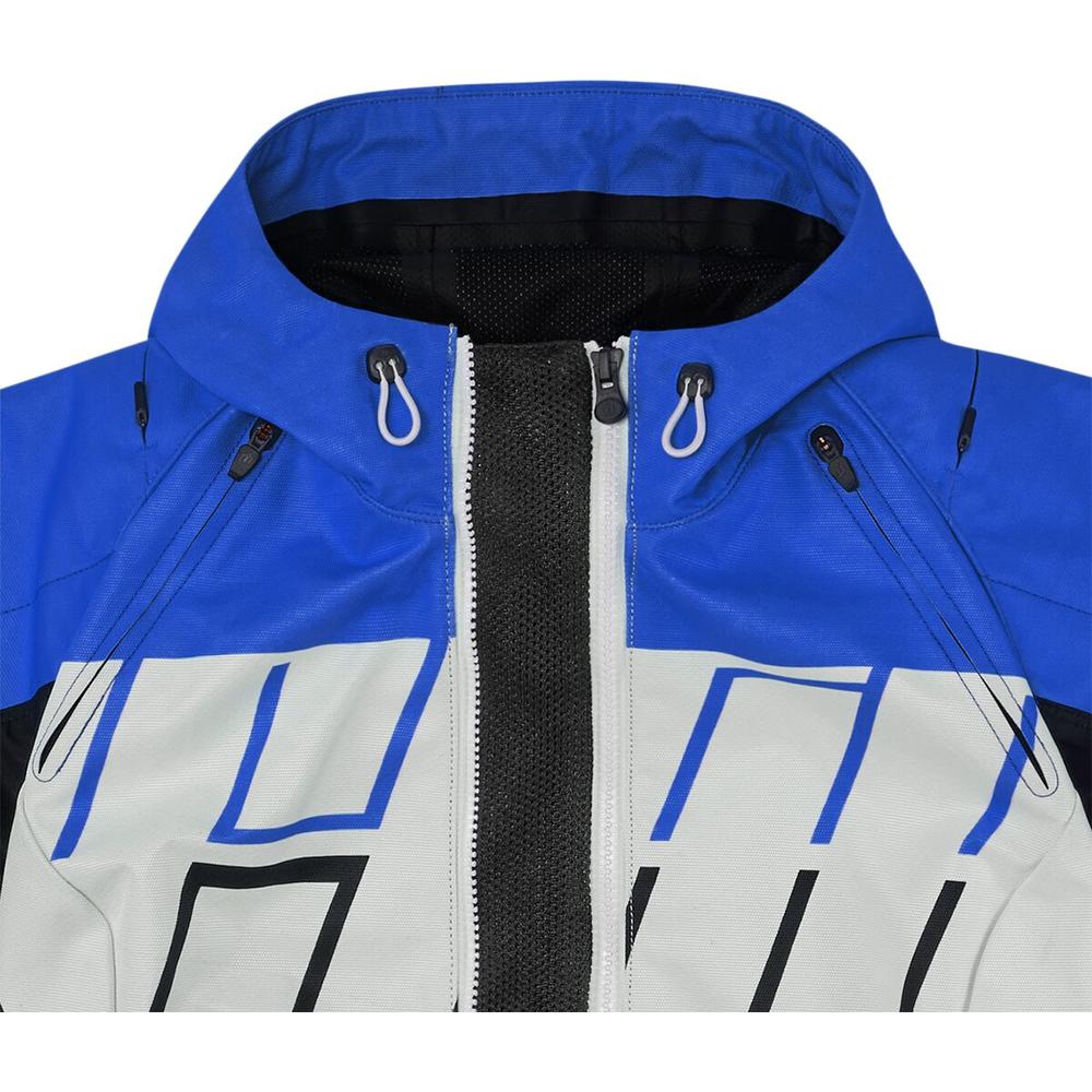 Icon Airform Retro Textile Jacket Blue / White FREE 1 YEAR Returns, FREE UK Delivery | ThrottleChimp