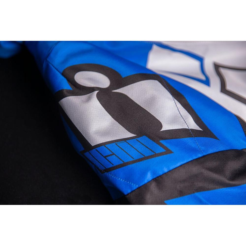 Icon Airform Retro Textile Jacket Blue / White FREE 1 YEAR Returns, FREE UK Delivery | ThrottleChimp