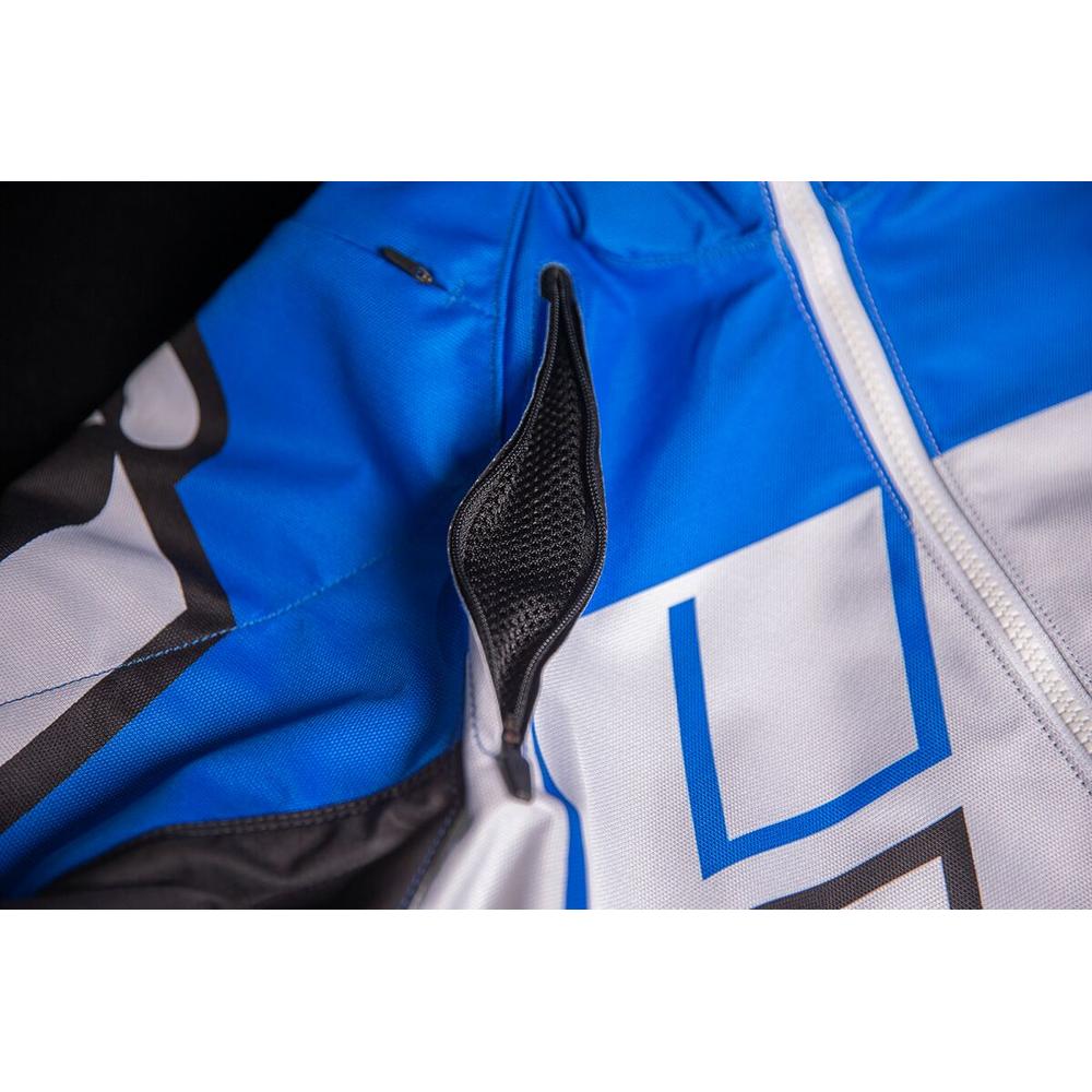 Icon Airform Retro Textile Jacket Blue / White FREE 1 YEAR Returns, FREE UK Delivery | ThrottleChimp