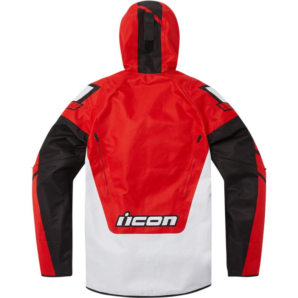 Icon Airform Retro Textile Jacket Red / White FREE 1 YEAR Returns, FREE UK Delivery | ThrottleChimp