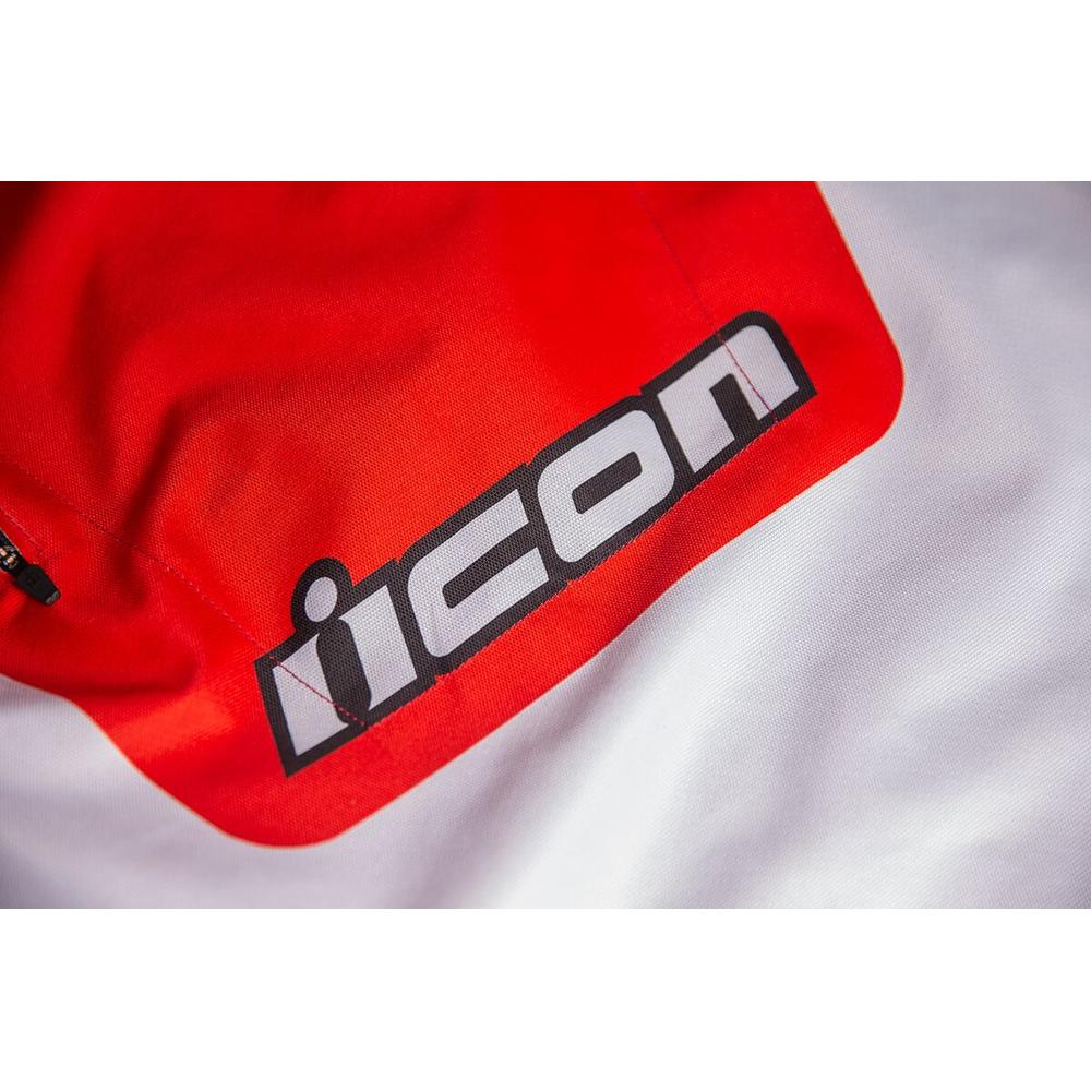 Icon Airform Retro Textile Jacket Red / White FREE 1 YEAR Returns, FREE UK Delivery | ThrottleChimp