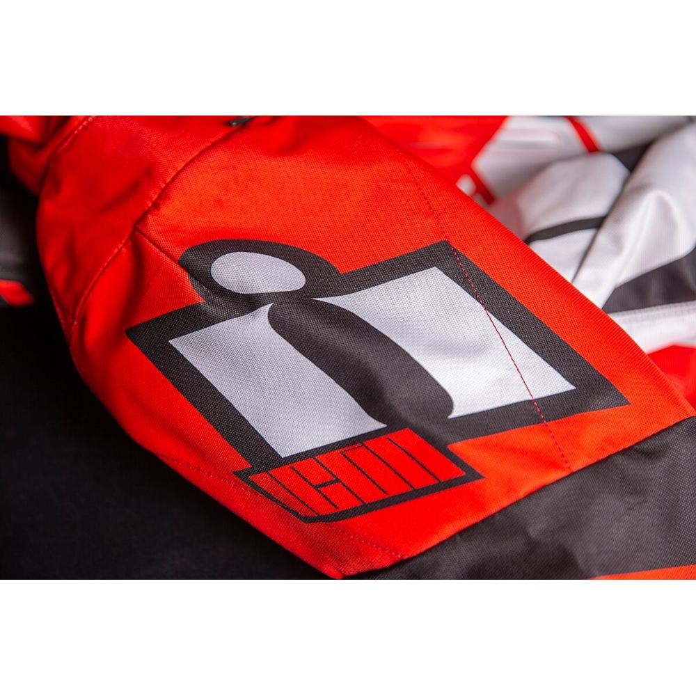 Icon Airform Retro Textile Jacket Red / White FREE 1 YEAR Returns, FREE UK Delivery | ThrottleChimp