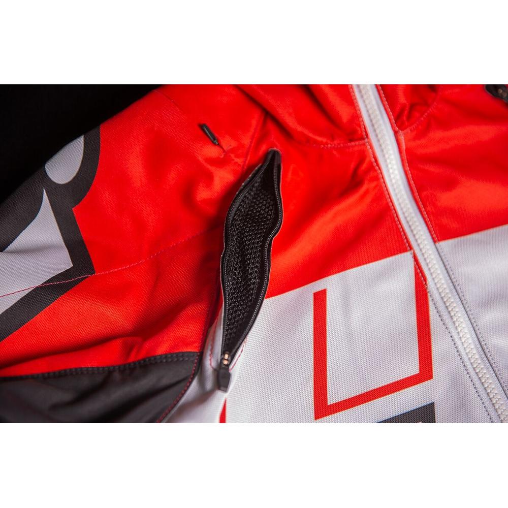 Icon Airform Retro Textile Jacket Red / White FREE 1 YEAR Returns, FREE UK Delivery | ThrottleChimp