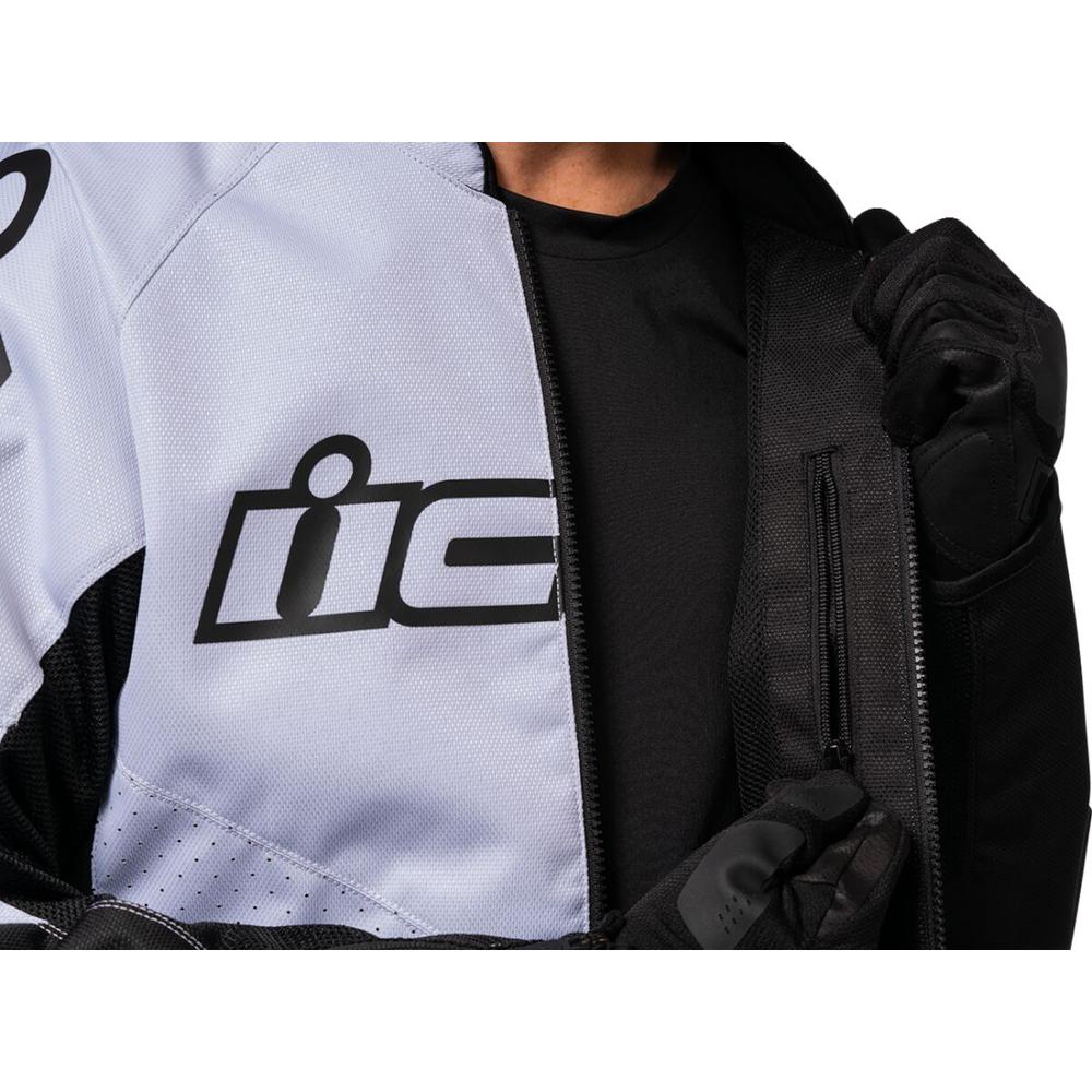 Icon Hooligan CE Textile Jacket White FREE 1 YEAR Returns, FREE UK Delivery | ThrottleChimp