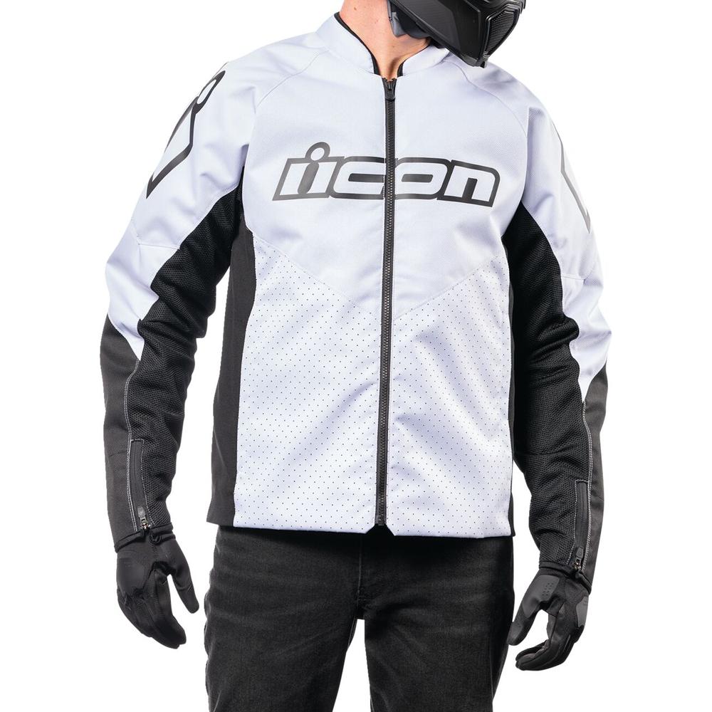 Icon Hooligan CE Textile Jacket White FREE 1 YEAR Returns, FREE UK Delivery | ThrottleChimp