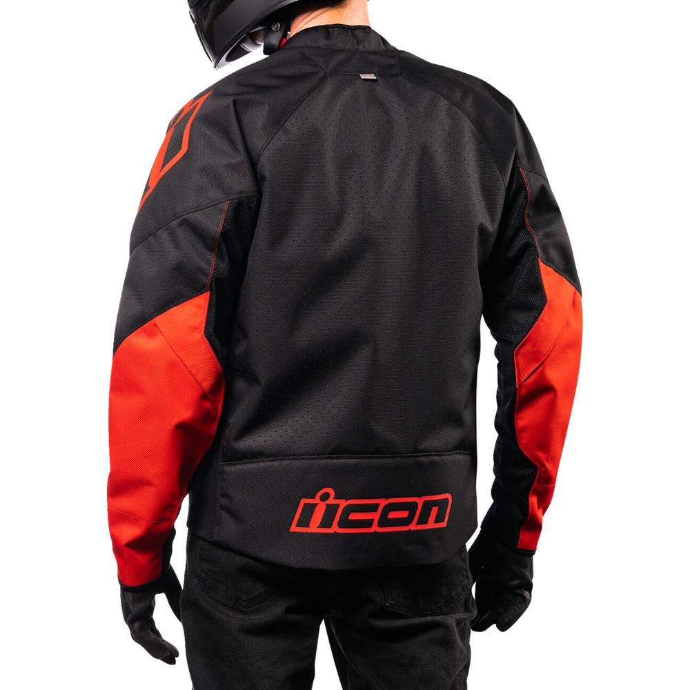 Icon Hooligan CE Textile Jacket Black / Red FREE 1 YEAR Returns, FREE UK Delivery | ThrottleChimp