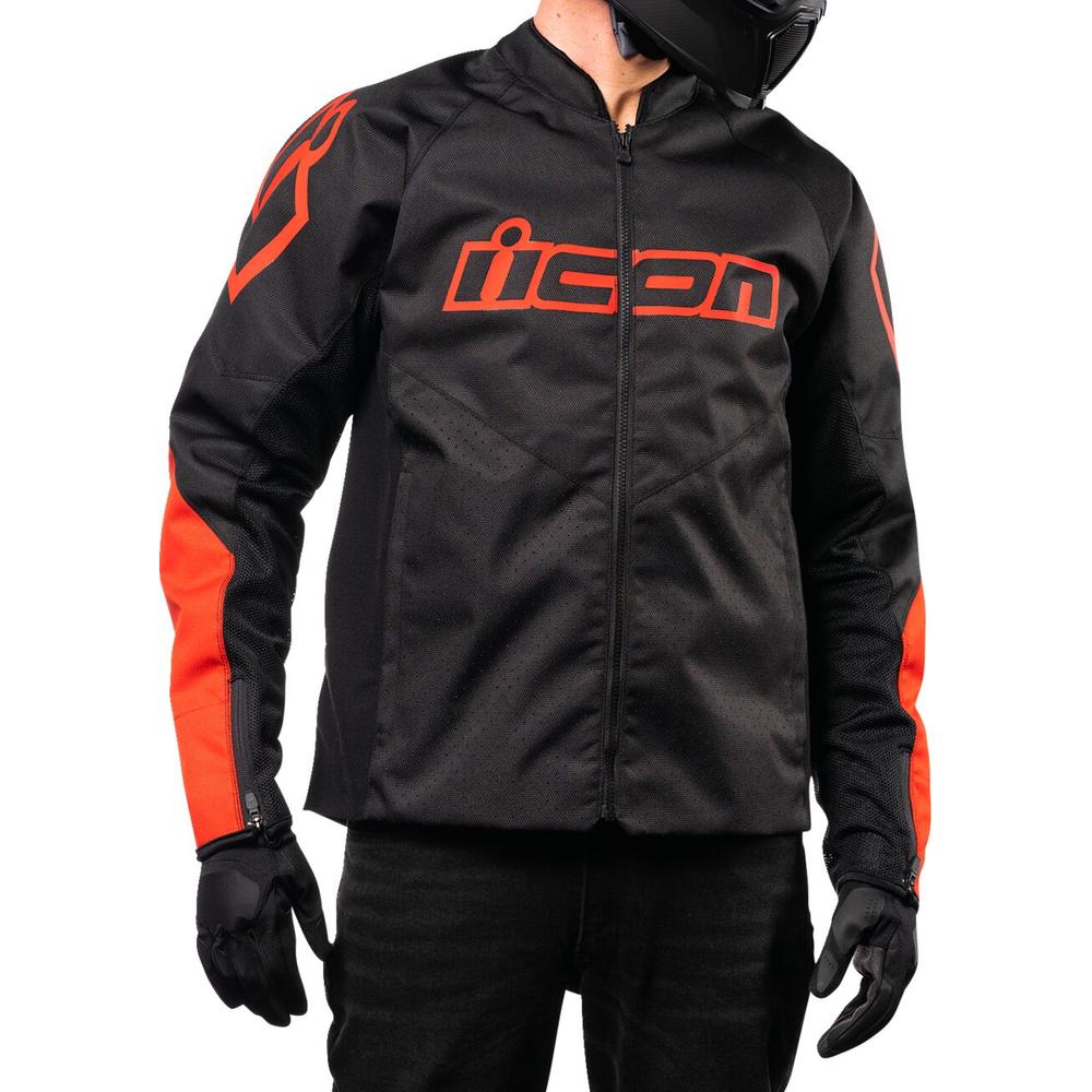 Icon Hooligan CE Textile Jacket Black / Red FREE 1 YEAR Returns, FREE UK Delivery | ThrottleChimp