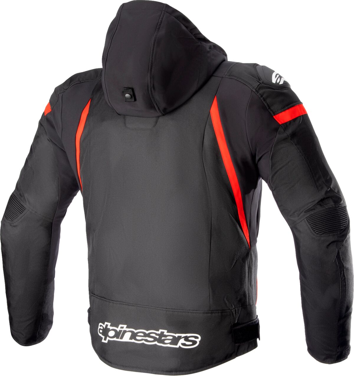 Alpinestars Zaca Waterproof Textile Jacket Black / Red / White FREE 1 Year Return, FREE UK Shipping | ThrottleChimp