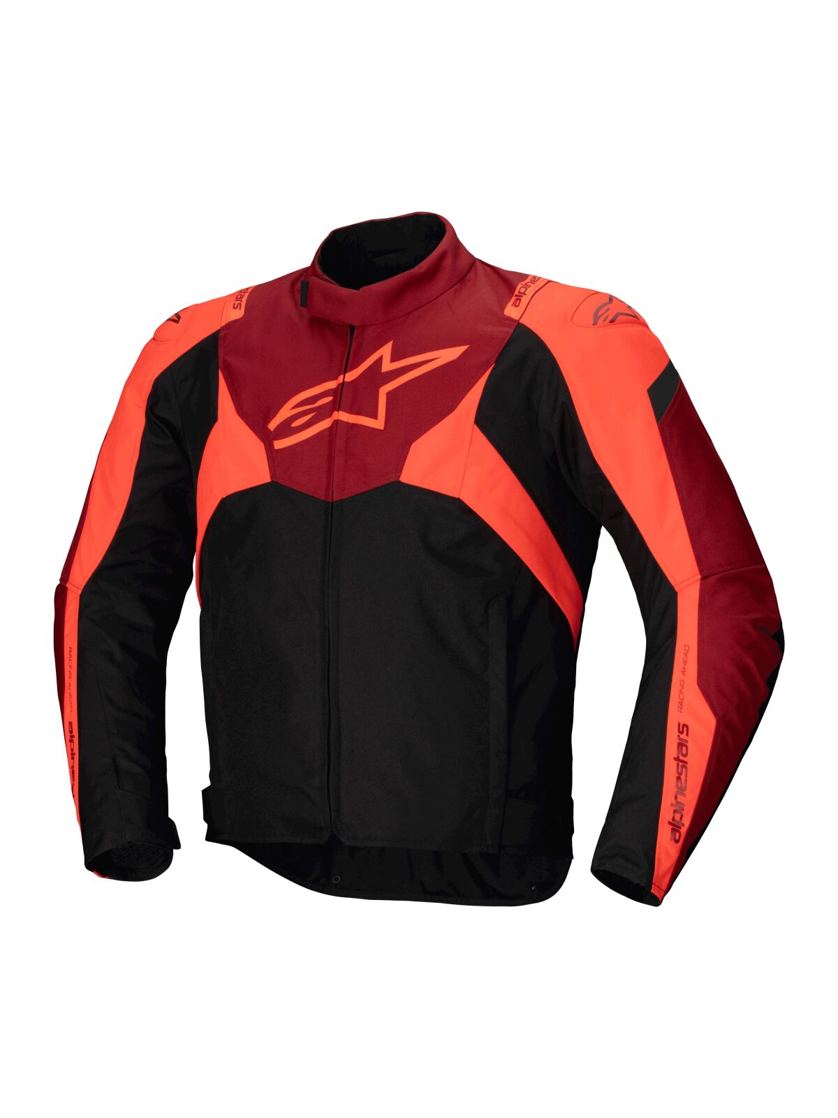 Alpinestars T-Jaws V4 Waterproof Textile Jacket Black / Dark Red FREE 1 Year Return, FREE UK Shipping | ThrottleChimp