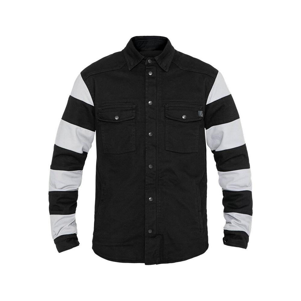 John Doe Motoshirt Prison Textile Jacket Black / White FREE 1 YEAR Returns, FREE UK Delivery | ThrottleChimp