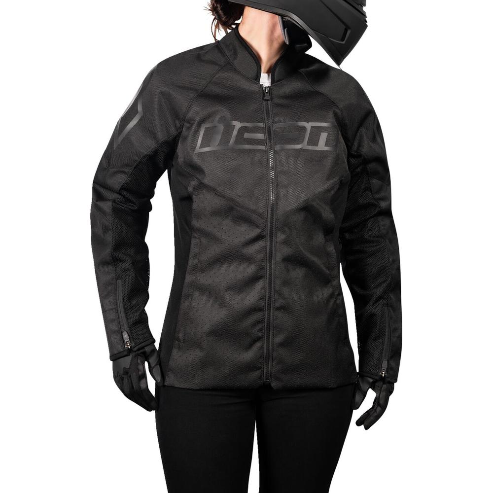 Icon Hooligan CE Ladies Textile Jacket Black FREE 1 YEAR Returns, FREE UK Delivery | ThrottleChimp