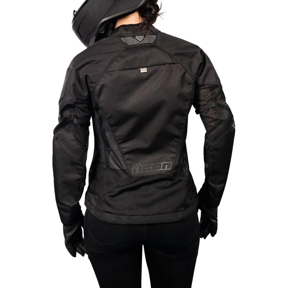 Icon Mesh AF Ladies CE Textile Jacket Black FREE 1 YEAR Returns, FREE UK Delivery | ThrottleChimp