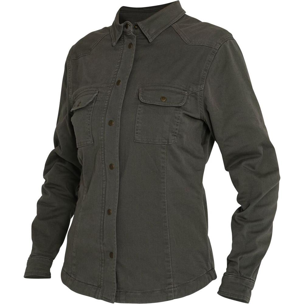 John Doe Motoshirt 4W Ladies Textile Jacket Olive FREE 1 YEAR Returns, FREE UK Delivery | ThrottleChimp