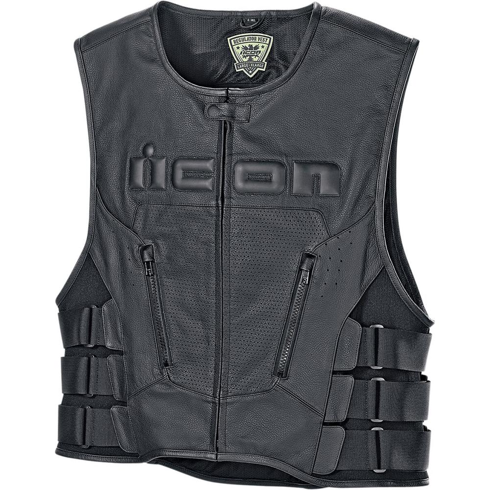 Icon Regulator D3O Leather Vest Black