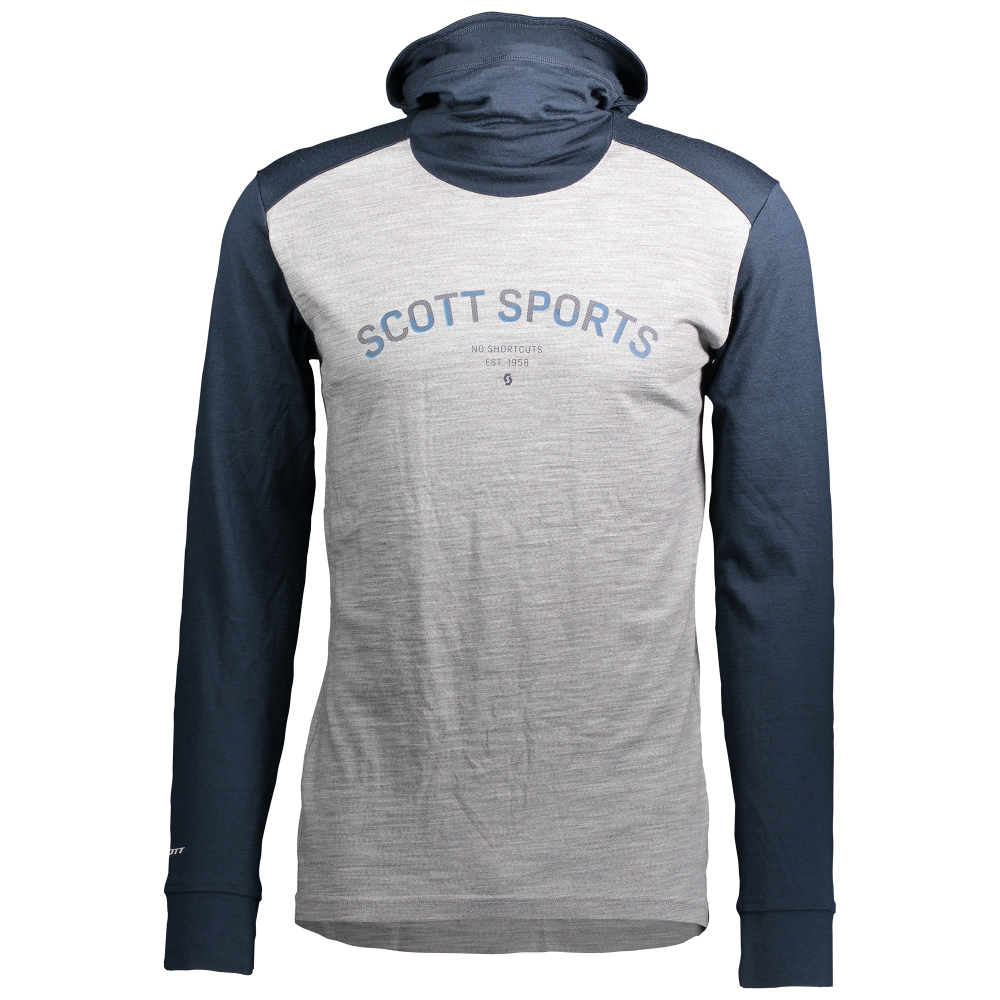 Scott Defined Merino Long Sleeves Hoodies Dark Blue / Light Grey Melange