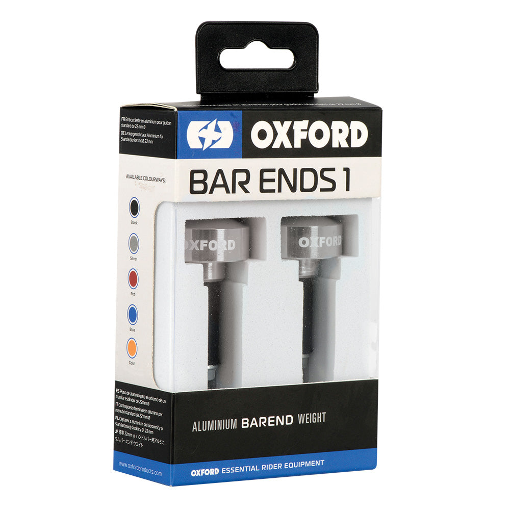 Oxford Handlebar BarEnds 1 Silver (Image 2) - ThrottleChimp