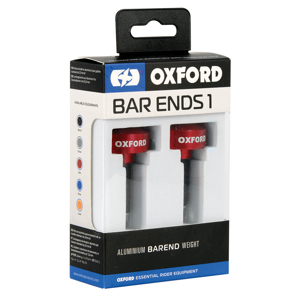 Oxford Handlebar BarEnds 1 Red (Image 2) - ThrottleChimp