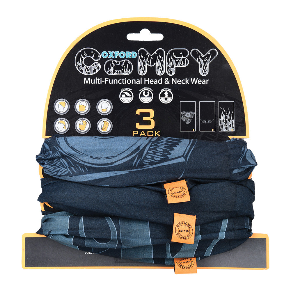 Oxford Comfy Head & Neckwear HD Graphics - Pack Of 3 - ThrottleChimp