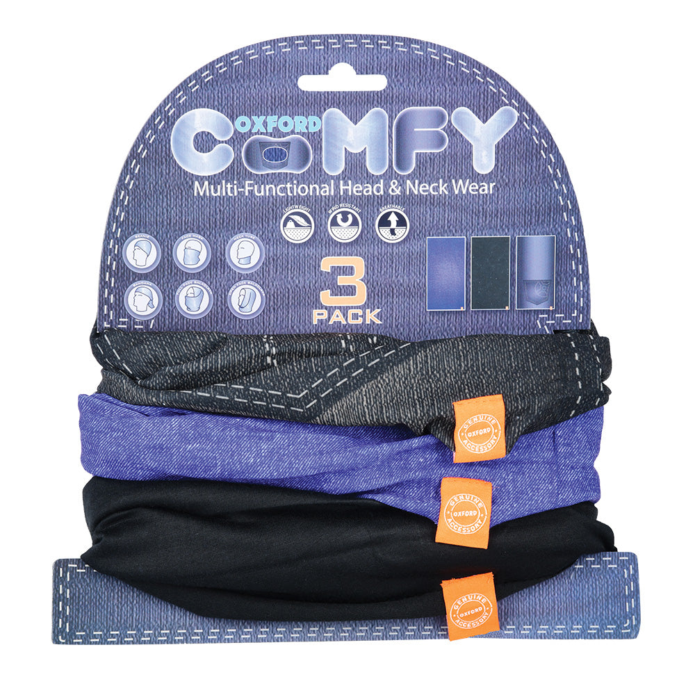 Oxford Comfy Head & Neckwear Jeans - Pack Of 3 - ThrottleChimp