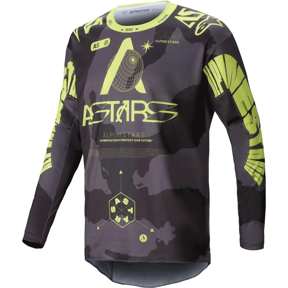 Alpinestars Racer Hollow MX Jersey Camo / Yellow