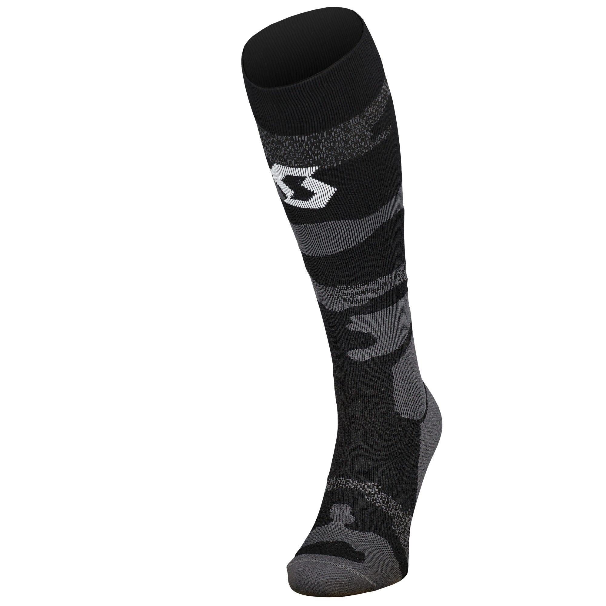 Scott Mid Long Camo Socks Dark Grey / White