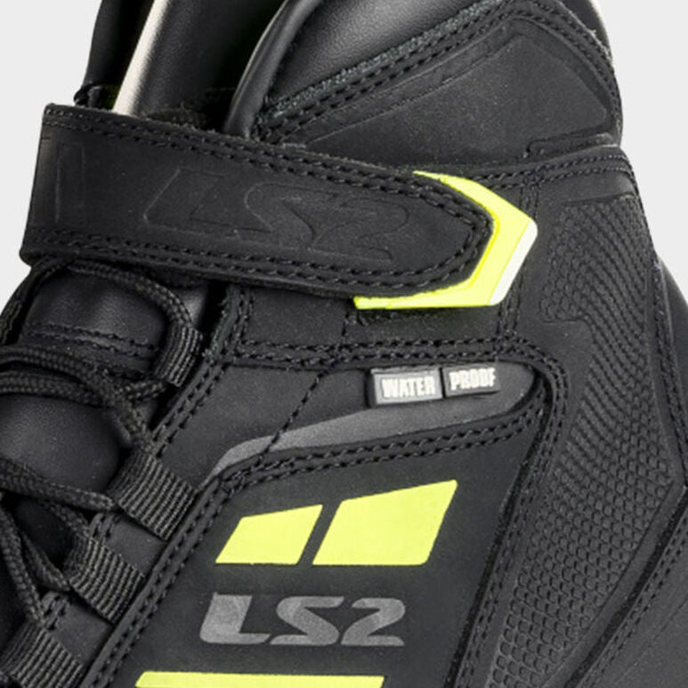 LS2 Garra Waterproof Short Boots Black / Hi-Viz Yellow