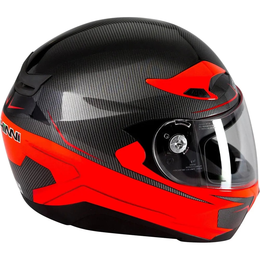 Duchinni D405 Colt Full Face Helmet Black / Orange (Image 2) - ThrottleChimp