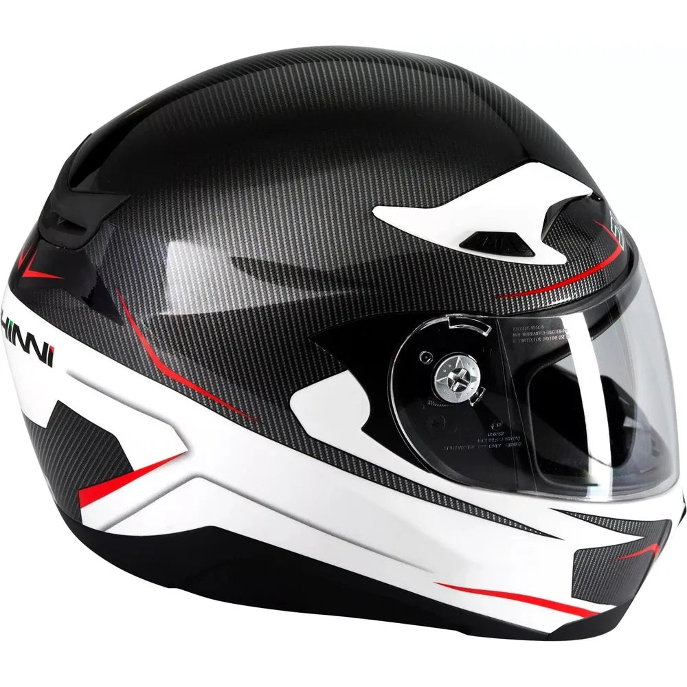 Duchinni D405 Colt Full Face Helmet Black / White (Image 2) - ThrottleChimp