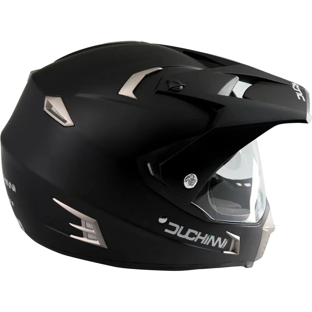 Duchinni D311 Dual Adventure Helmet Matt Black (Image 2) - ThrottleChimp