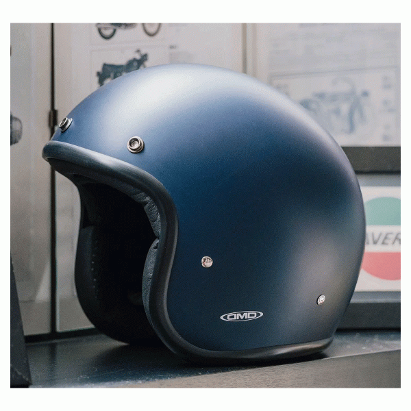 DMD Retro Jet Open Face Helmet Matt Deep Blue FREE UK Delivery, FREE 365 Day Returns | Moto Central