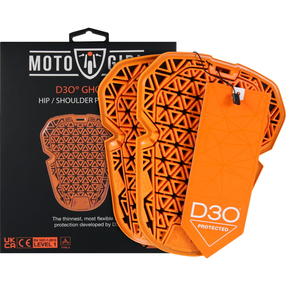 MotoGirl D3O Ghost L1 Ladies Hip / Shoulder Protector Orange - Pair - ThrottleChimp