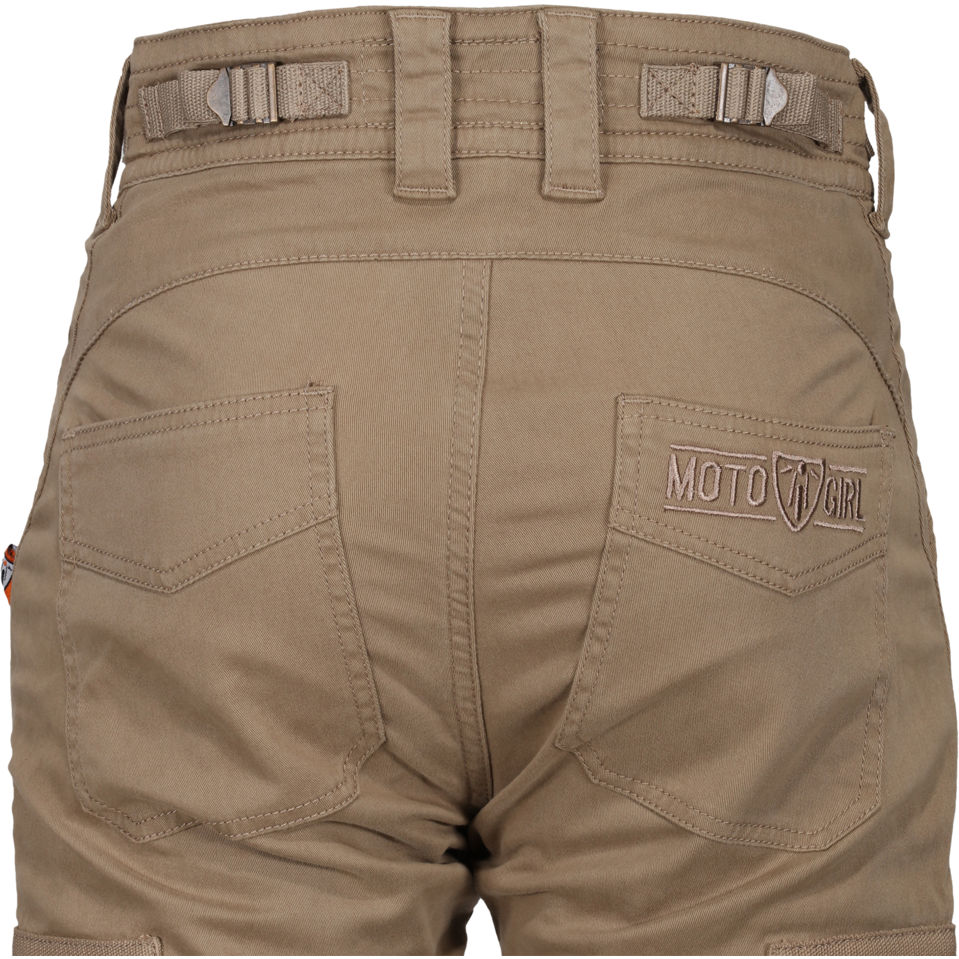 MotoGirl Lara Ladies Cargo Trouser Beige (Image 4) - ThrottleChimp