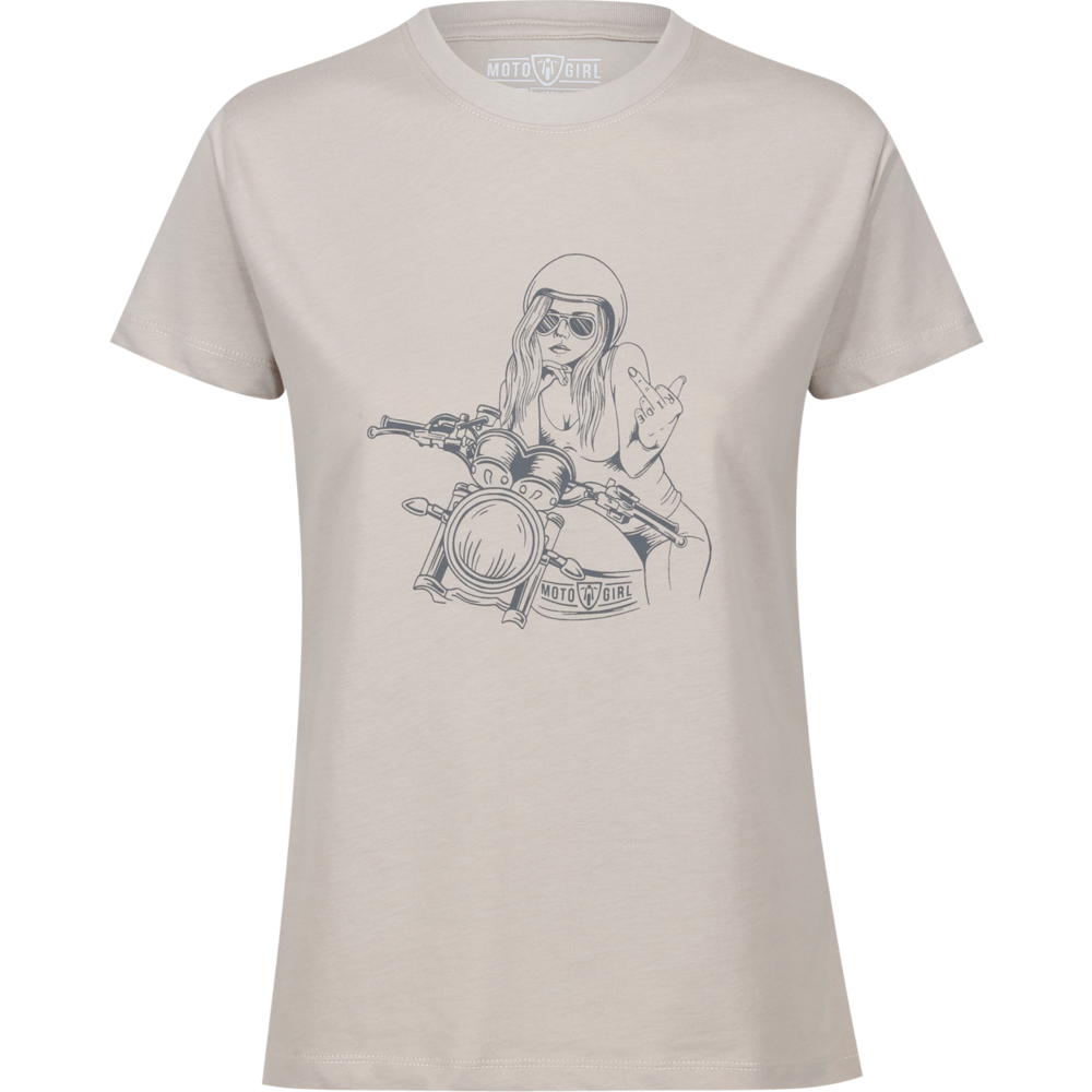 MotoGirl Rebel Girl Ladies T-Shirt Sand - ThrottleChimp