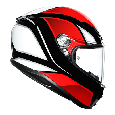 AGV K6 Hyphen Full Face Helmet Black / Red / White (Image 2) - ThrottleChimp