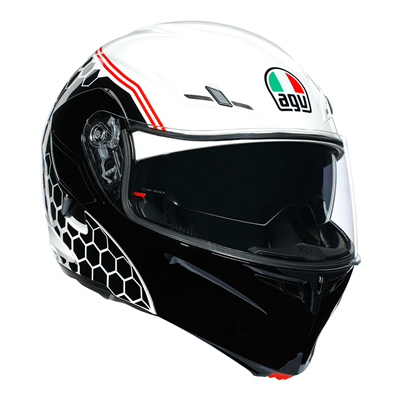 AGV Compact-ST Detroit Flip-Up Helmet White / Black - ThrottleChimp