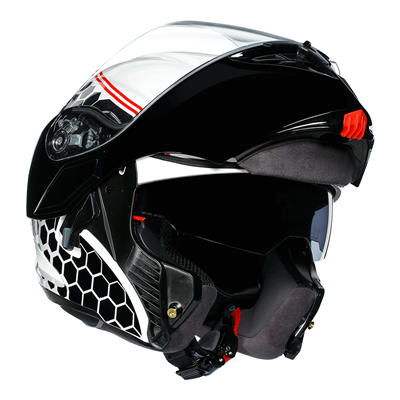 AGV Compact-ST Detroit Flip-Up Helmet White / Black (Image 2) - ThrottleChimp