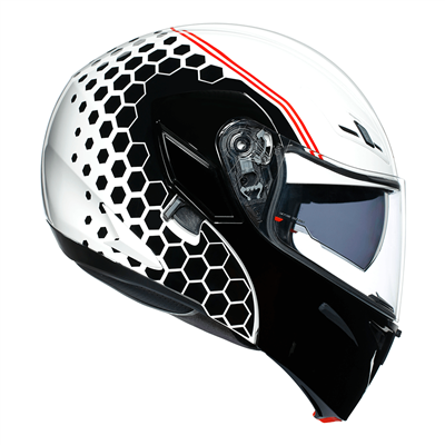 AGV Compact-ST Detroit Flip-Up Helmet White / Black (Image 3) - ThrottleChimp