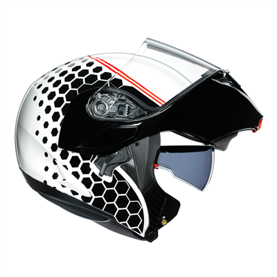 AGV Compact-ST Detroit Flip-Up Helmet White / Black (Image 4) - ThrottleChimp