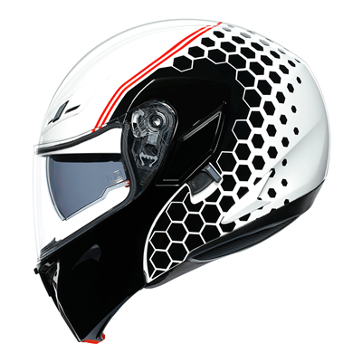 AGV Compact-ST Detroit Flip-Up Helmet White / Black (Image 6) - ThrottleChimp