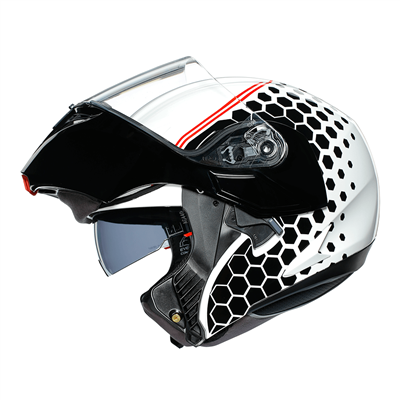 AGV Compact-ST Detroit Flip-Up Helmet White / Black (Image 7) - ThrottleChimp