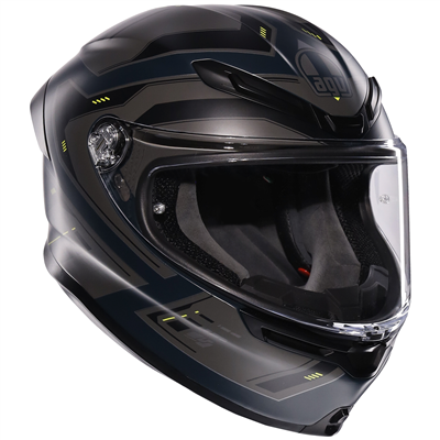 AGV K6-S Enhance Full Face Helmet Matt Grey / Fluo Yellow - ThrottleChimp